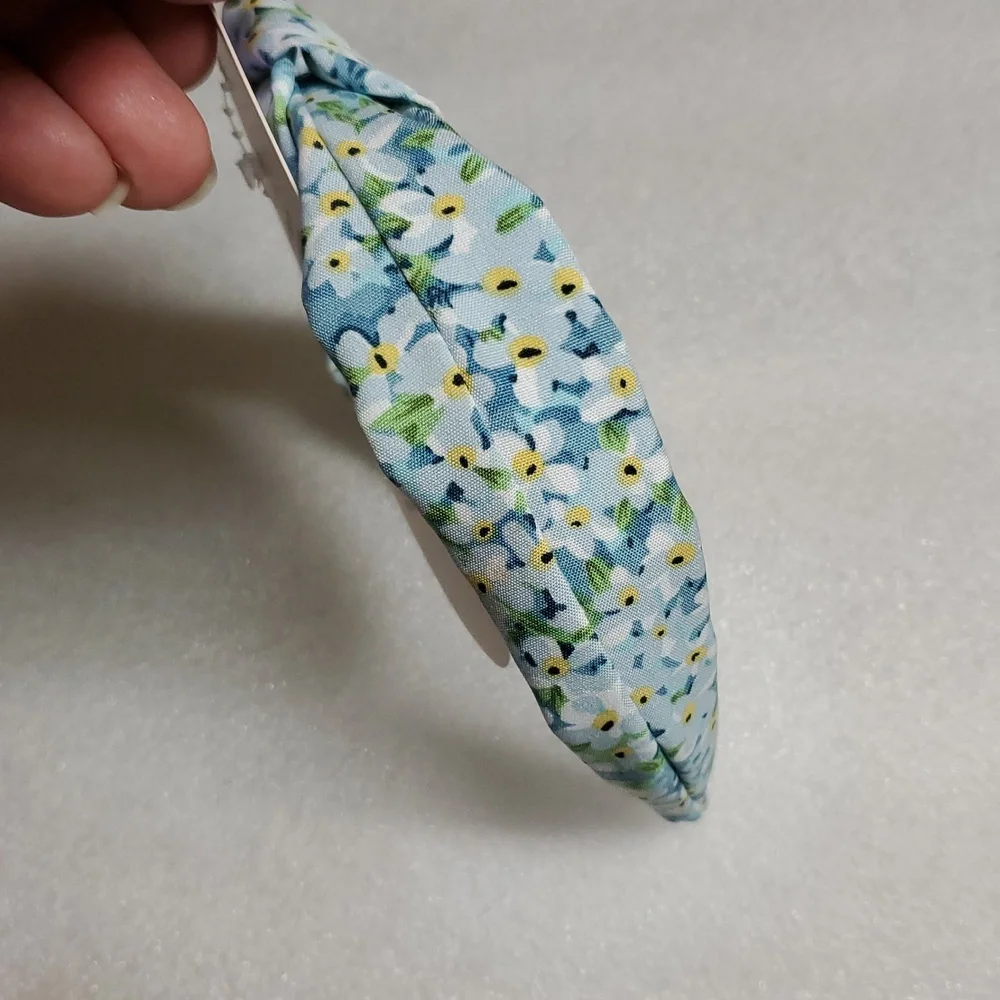 Floral Blue Kids Hand Made Headband New